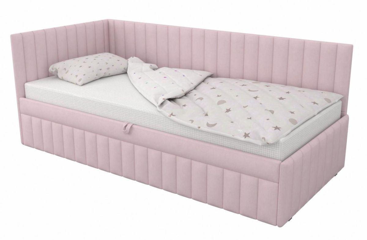 Угловая кровать 90х190 Софт Up Pinky с подъемным механизмом