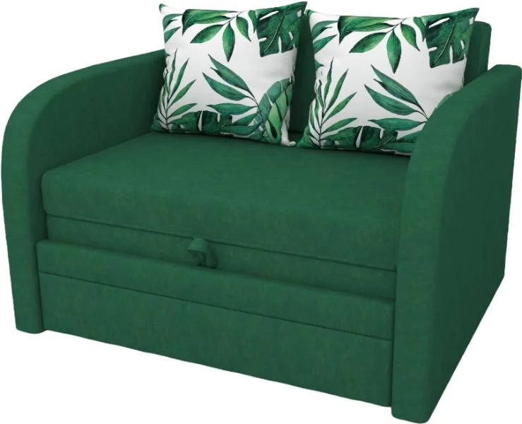 Диван выкатной Малыш Грин 1200 мм (подушки с принтом)