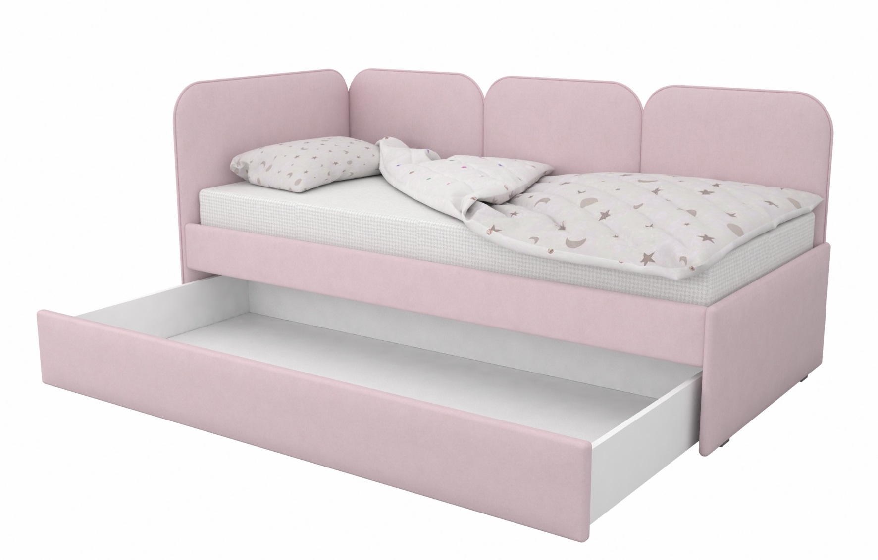 Угловая кровать Соната Пинк 90х200 с доп. спальным местом