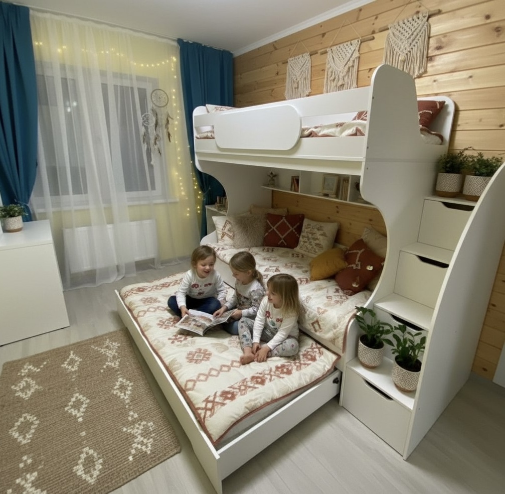 Кровать Биг 120х200 (цвет белый)