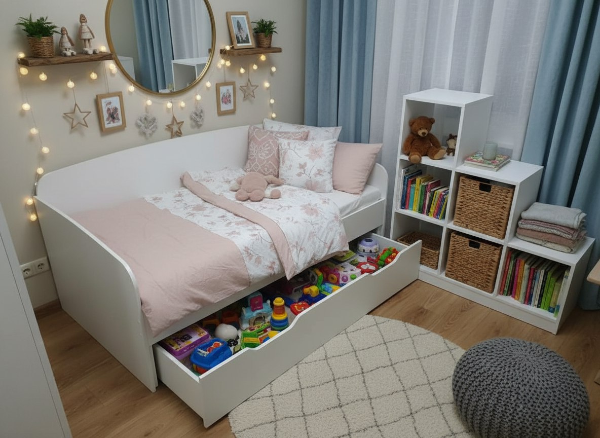 Стеллаж универсальный + кровать Двушка 190х90