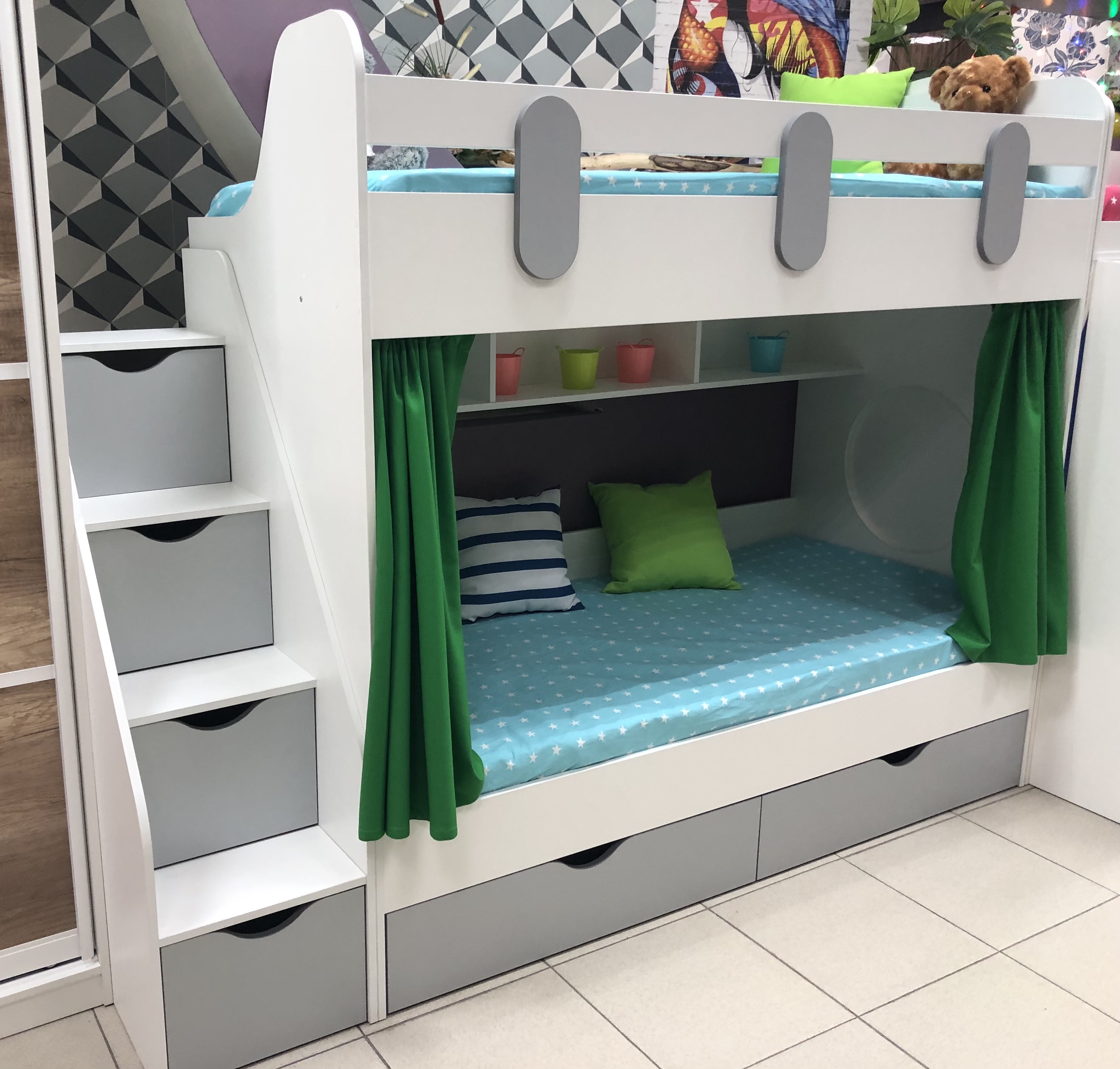 Комплект занавесок (2 шт) цвет зеленый