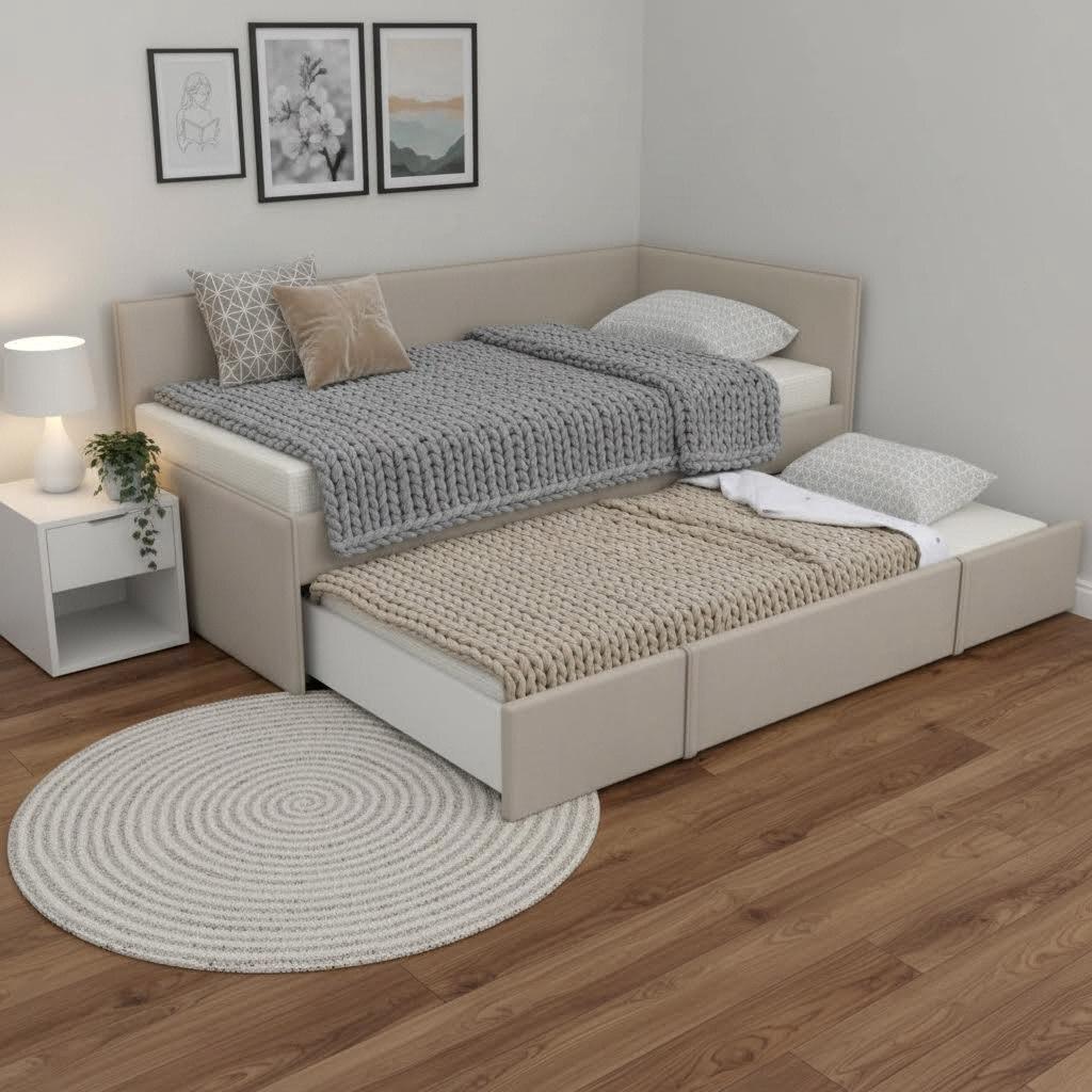 Угловая кровать МОНО 90х200 с доп. спальным местом (цвета разные)