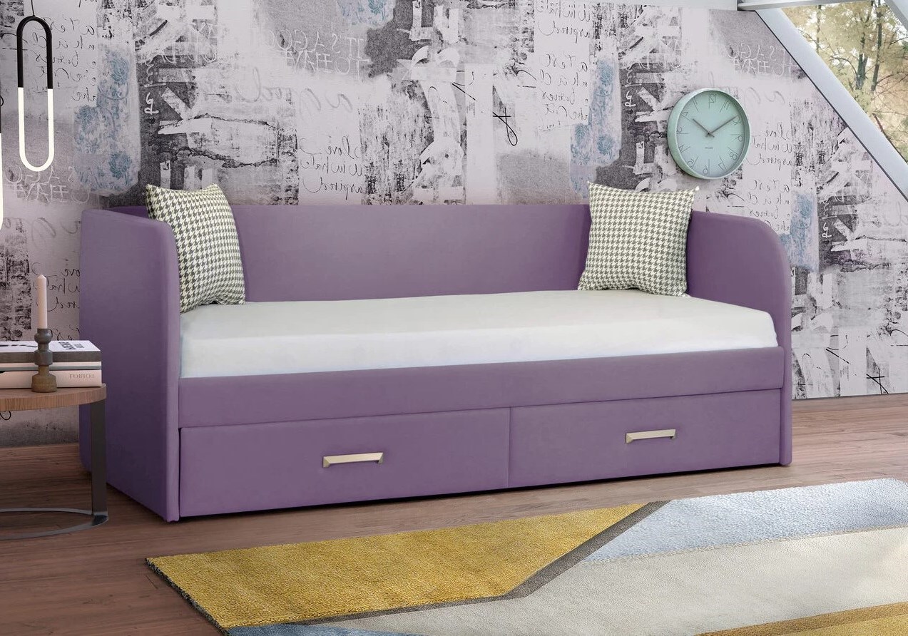 Мягкая кровать Слайт Классика 80х190 (велюр Тедди)