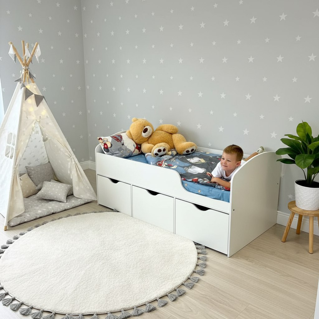 Кровать Малыш 160х80 (цвет: белый)