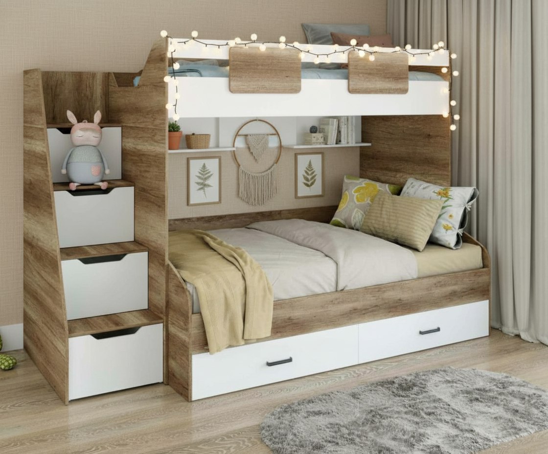 Комплект мебели: кровать-чердак Лайт Лофт + кровать Твой Стиль 120х200