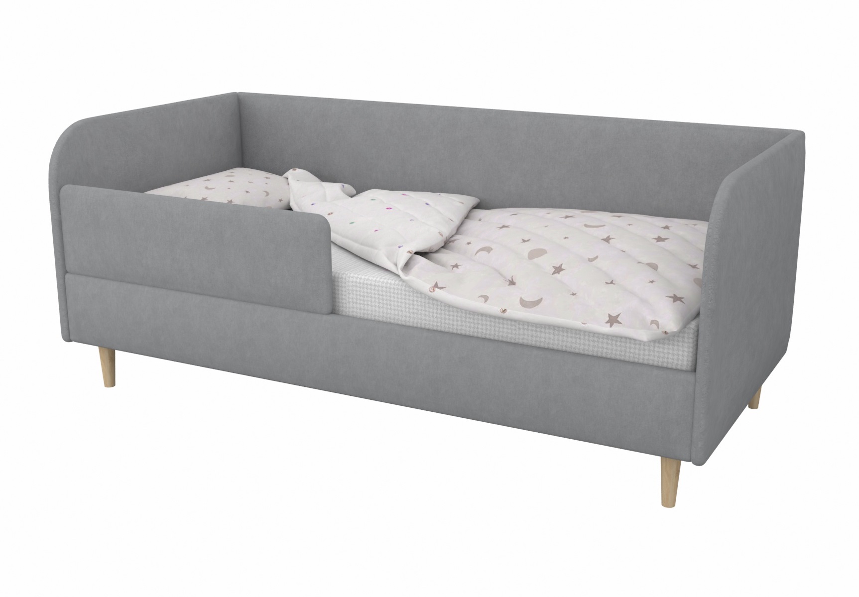 Мягкая кровать Рио Грей 90х180