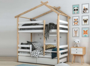 Кровать 2-х ярусная (массив) Ханни-4 180х80 (правая/левая). Без ящиков