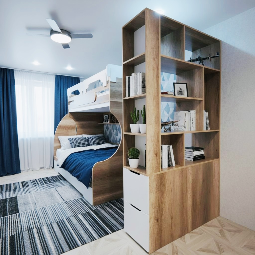 Стеллаж-перегородка для зонирования Стиль (дуб каньон + белый) ширина 1200 мм