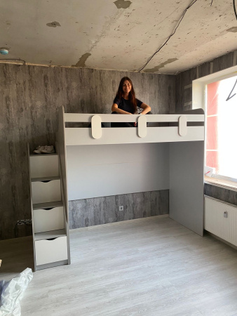 Кровать-чердак 180х80 Уют-2 (цвет белый) от Династия Kids