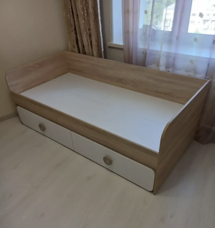 Кровать 190х90 коллекции Юниор (дуб сонома + белый) от Династия Kids