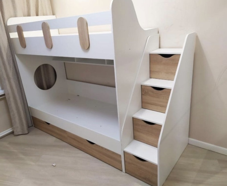 Кровать Фортуна (гаскон пайн + белый)  от Династия Kids