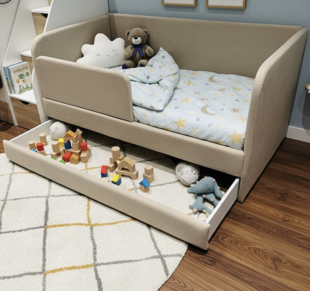 Кровать Nepos 200х90 (велюр Тедди 304 бежевый)