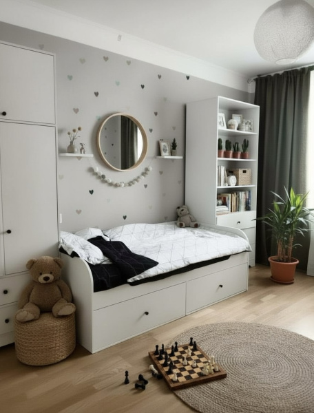 Шкаф-2 с антресолью коллекции Норд  от Династия Kids