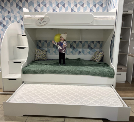 Кровать двухъярусная БИГ (цвет белый) 200х120 от Династия Kids