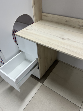 Стол Практик 1200 мм (гаскон пайн + белый). Левый/правый