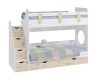 Двухъярусная кровать Фортуна 190х80 (белый+гаскон пайн)