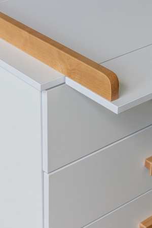 Комод Teрра белый/дерево (со съемным пеленальным столом) от Династия Kids
