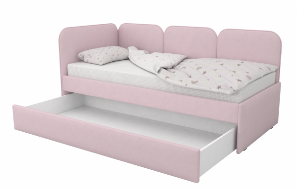 Угловая кровать Соната Пинк 90х200 с доп. спальным местом