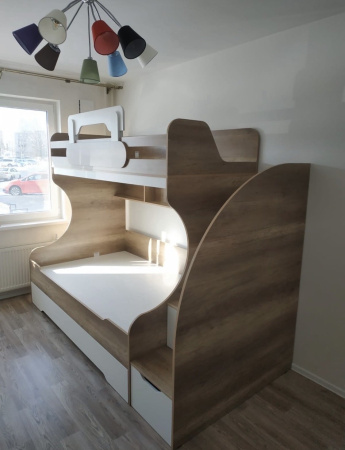 Кровать двухъярусная БИГ (цвет белый) 200х120 от Династия Kids