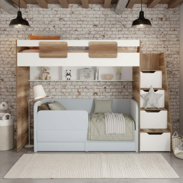 Комплект мебели: кровать-чердак Лайт Лофт + кровать Nepos
