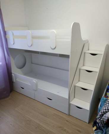 Кровать двухъярусная Фортуна 200х90 (цвет белый) от Династия Kids