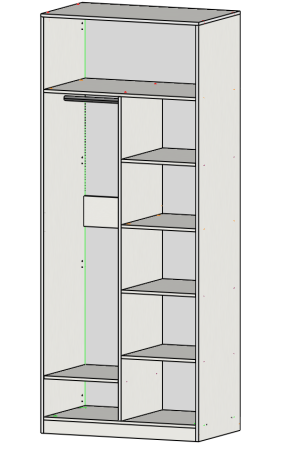 Шкаф 2-х створчатый коллекции Брайт Графит-2 (штанга + полки) от Династия Kids