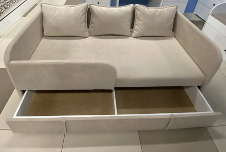 Диван-кровать Кэви (левый бортик). Велюр Тедди 304 от Династия Kids