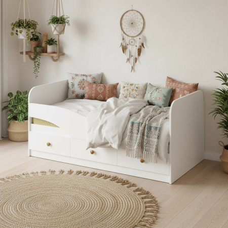 Кровать 160х80 Умка-5 NEW (ручки - дуб) от Династия Kids