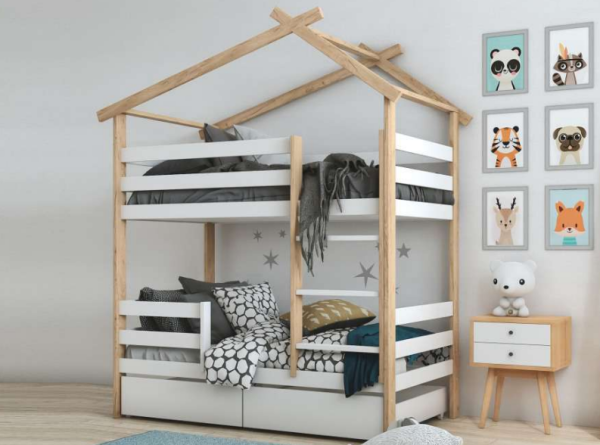 Кровать 2-х ярусная (массив) Ханни-4 180х80 (правая/левая). Без ящиков