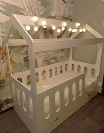 Кровать домик Теремок 160х80 (без ящика) от Династия Kids