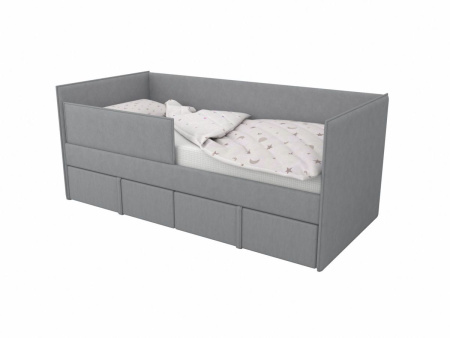 Кровать мягкая МОНО 90х200 с 2 ящиками (цвета разные)