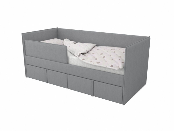 Кровать мягкая МОНО 90х200 с 2 ящиками (цвета разные)