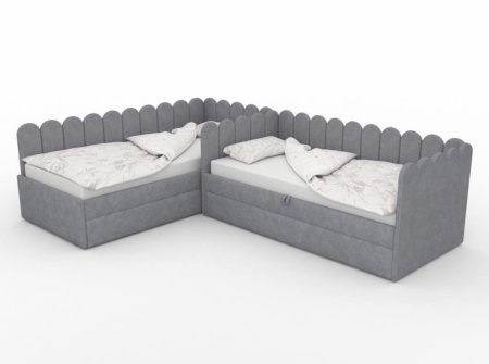 Угловая кровать Элис Шоколад 90х190 с доп.спальным местом (универсальный угол)