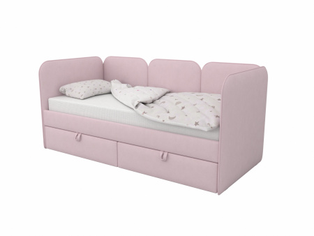 Мягкая кровать 90х200 Соната Грей с 2 ящиками