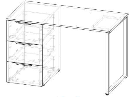 Стол 1200 мм коллекции Брайт Графит-2 от Династия Kids