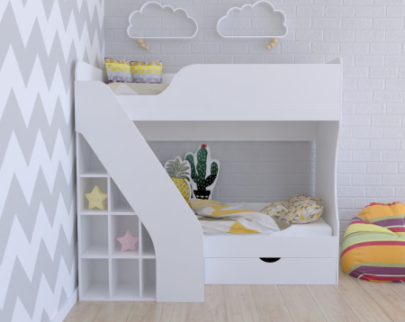 Двухъярусная кровать 180х80 Умка-2 (цвет белый)  от Династия Kids