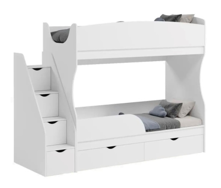 Двухъярусная кровать Альфа 180*80 (цвет белый) от Династия Kids
