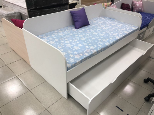 Кровать-чердак Мозаика-2+кровать Двушка (левая). Верх 190*90, низ 190*90+180*80 от Династия Kids