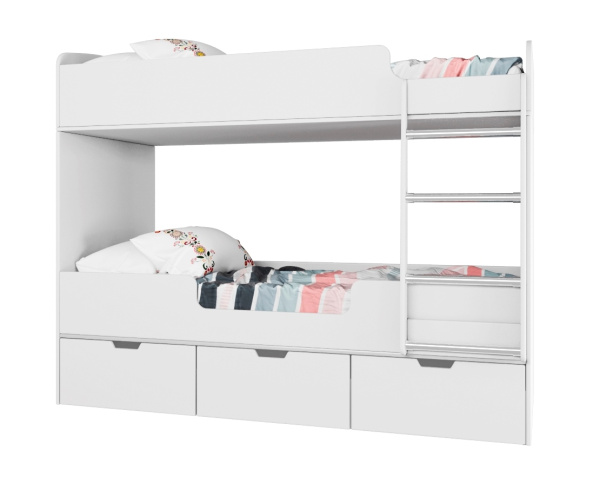 Двухъярусная кровать Малыши Двойняшки 180х80 (цвет белый)