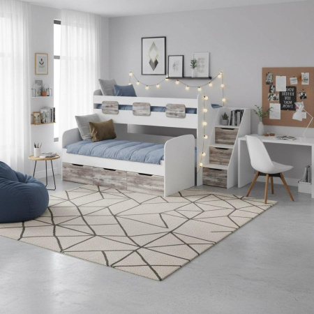 Двухъярусная кровать Городок (цвет белый) 190х90 + 180х80 от Династия Kids