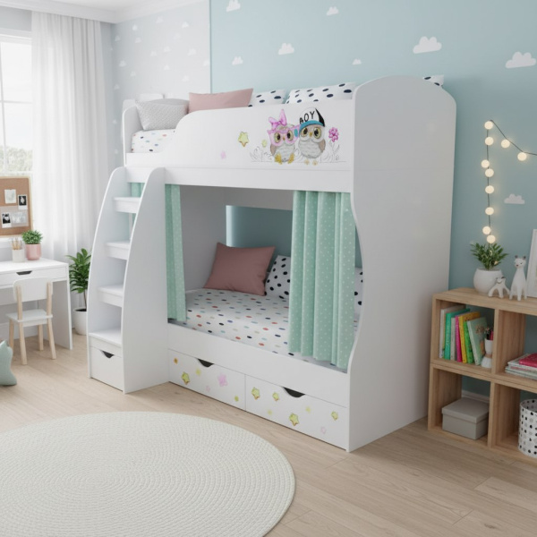 Кровать двухъярусная коллекции Совята 180х80