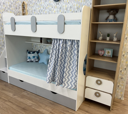 Двухъярусная кровать Фортуна (размеры и цвета разные) от Династия Kids