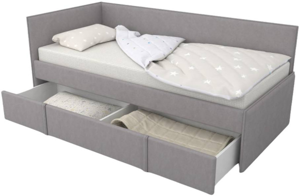 Угловая кровать МОНО 90х190 с ящиком (цвета разные)