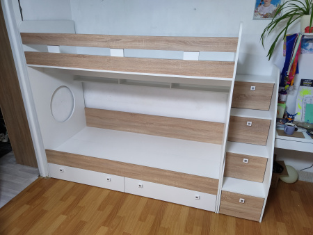 Кровать двухъярусная 160х80 Юниор-1 (цвет белый) от Династия Kids