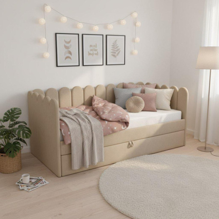 Мягкая кровать Элис Мята 90х190 с доп. спальным местом