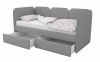 Мягкая кровать 90х200 Соната Грей с 2 ящиками
