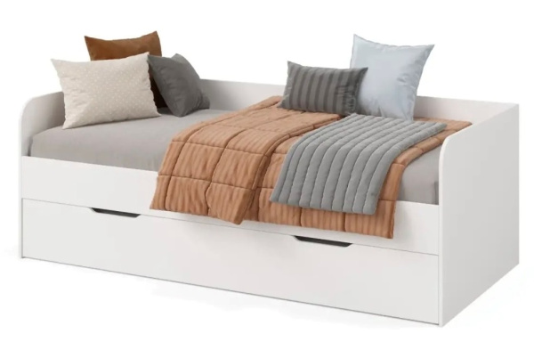 Кровать 2-х ярусная выдвижная Дабл 190х90 (цвет белый) от Династия Kids