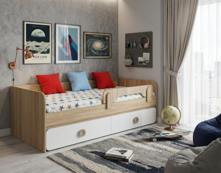 Комплект мебели коллекции Юниор (кровать + стол + пенал + шкаф + полка) от Династия Kids