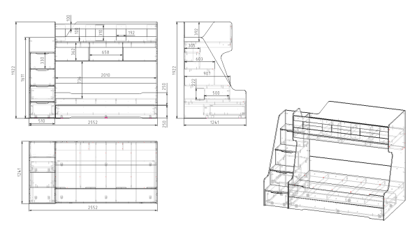 Кровать РУМ 120х200 (корпус белый + фасады дуб золотистый)